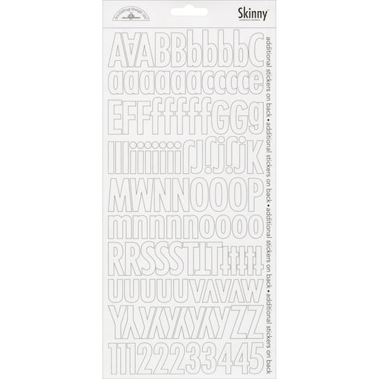 Doodlebug Design Inc.&#x2122; Skinny Cardstock Alpha Stickers